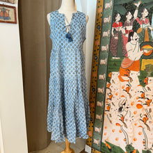 Load image into Gallery viewer, BORAGE MIDI dress - blue &amp; white butis
