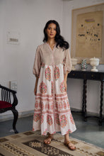 Load image into Gallery viewer, the CHILLI midi - white with mughal buta
