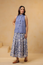 Load image into Gallery viewer, The Godet Skirt - cobalt blue floral
