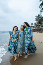 Load image into Gallery viewer, The Thyme Dress - white w/blue green floral
