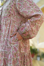Load image into Gallery viewer, The Thyme Dress - SAGE green with pink floral

