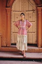 Load image into Gallery viewer, the TIERED skirt - green stripes
