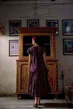 Load image into Gallery viewer, the DILL top - vintage navy with red dana butis
