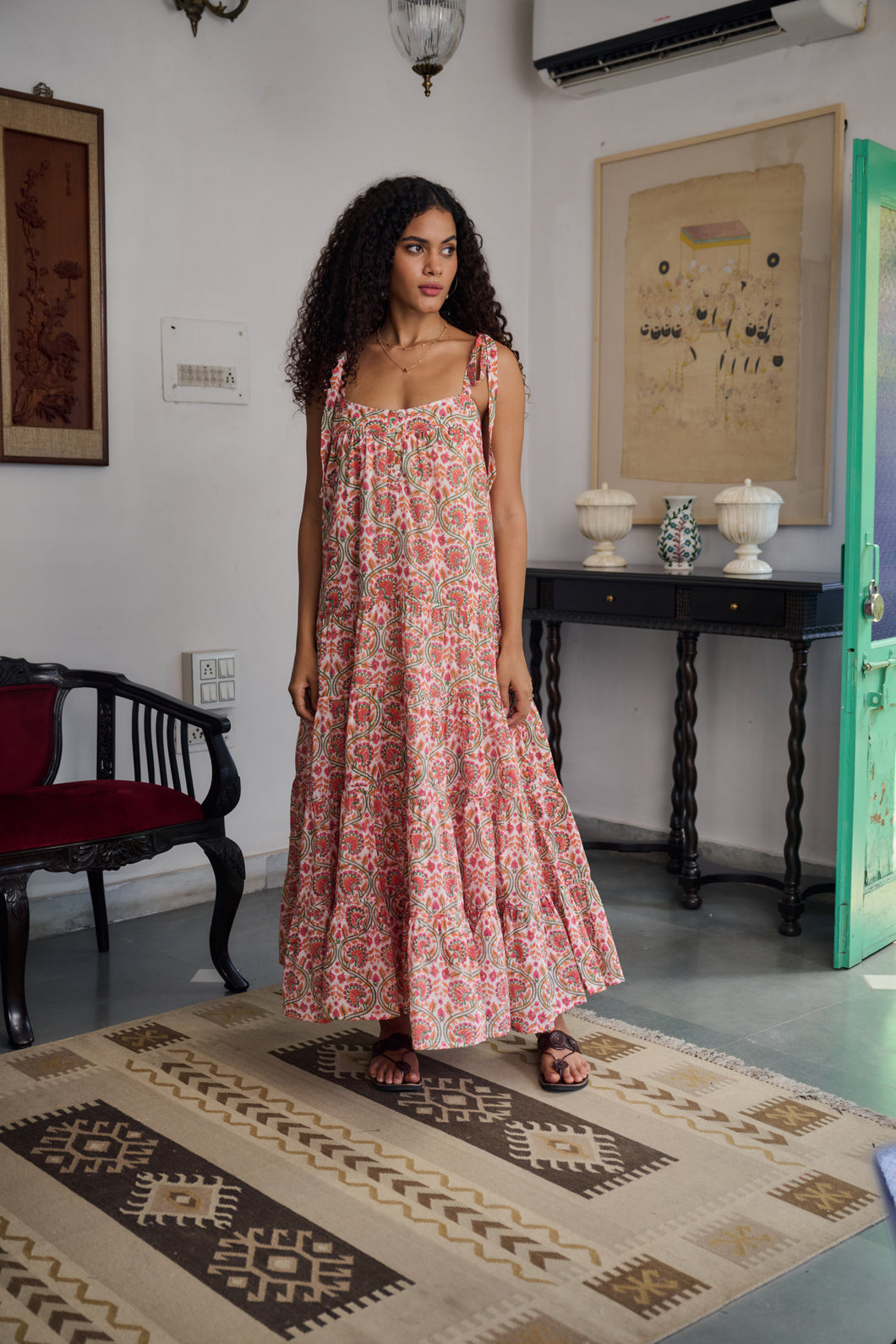 the SAGE Maxi - white & pink floral