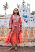 Load image into Gallery viewer, The WASABI midi -apricot w/ pink floral
