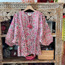 Load image into Gallery viewer, the MINT top - white pink floral
