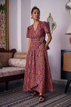 Load image into Gallery viewer, The CASSIA MAXI wrap dress -vintage rose
