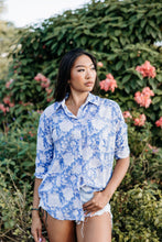 Load image into Gallery viewer, The OVERSIZED shirt - subtle blue floral

