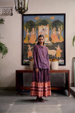 Load image into Gallery viewer, The CINNAMON skirt - vintage NAVY with red buti
