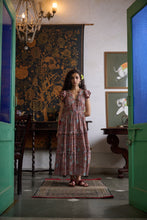 Load image into Gallery viewer, the CILANTRO midi - brown with red and pink floral
