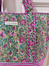 Load image into Gallery viewer, The mini summer tote - sage green and pink floral
