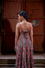 Load image into Gallery viewer, the SENF maxi - charcoal grey with pink floral
