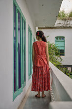 Load image into Gallery viewer, The Godet Skirt - coral &amp; pink floral
