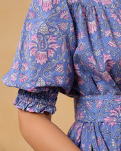Load image into Gallery viewer, BREMEN dress - mystic blue w/ lavender floral
