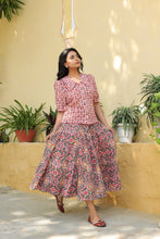 Load image into Gallery viewer, the Godet Skirt - soft pink floral
