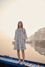 Load image into Gallery viewer, the STEVIA dress - white &amp; blue floral
