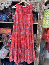 Load image into Gallery viewer, BORAGE MIDI dress - apricot w/ pink floral
