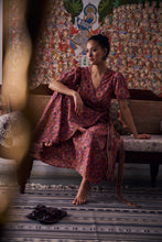 Load image into Gallery viewer, The CASSIA MAXI wrap dress -vintage rose
