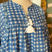 Load image into Gallery viewer, the NUTMEG top - blue checks
