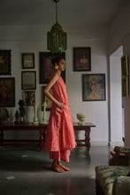 Load image into Gallery viewer, The Rhubarb flared culottes - coral with pink floral

