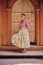 Load image into Gallery viewer, the TIERED skirt - green stripes
