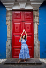 Load image into Gallery viewer, the CILANTRO midi - deep blue w/ white floral
