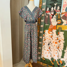 Load image into Gallery viewer, JUMPSUIT - royal green w/ pink floral
