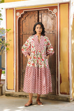 Load image into Gallery viewer, The WASABI midi - White with red and green floral
