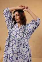 Load image into Gallery viewer, The NUTMEG midi - cobalt blue floral
