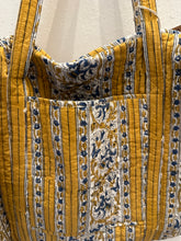Load image into Gallery viewer, Weekender bag - mustard stripes
