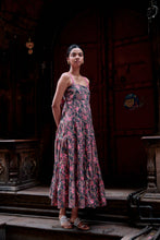 Load image into Gallery viewer, the SENF maxi - charcoal grey with pink floral
