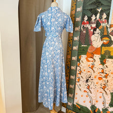 Load image into Gallery viewer, The MALABAR maxi (half sleeves) - soft blue with white floral
