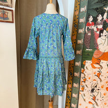 Load image into Gallery viewer, the STEVIA dress - aqua blue floral

