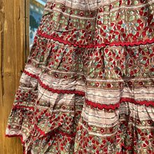 Load image into Gallery viewer, Kids tiered maxi dress - brown red floral
