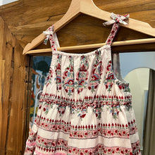 Load image into Gallery viewer, Kids tiered maxi dress - white w/ soft pink buta
