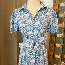 Load image into Gallery viewer, The MALABAR maxi (half sleeves) - soft blue with white floral
