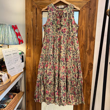 Load image into Gallery viewer, BORAGE MIDI dress - pea green w/ pink purple floral
