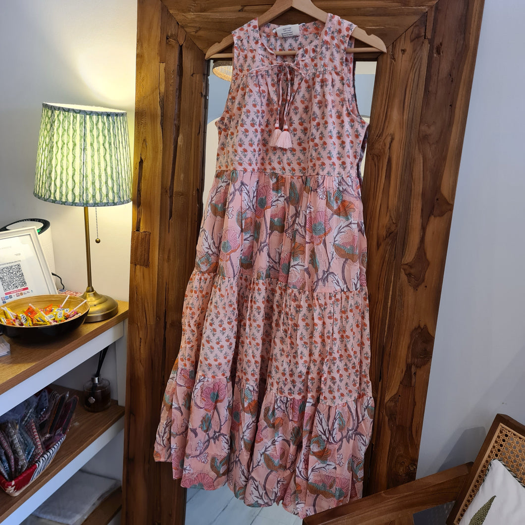 BORAGE MIDI dress - Tiered Sweet Coral