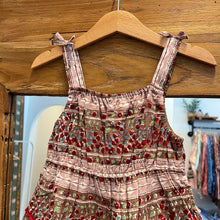 Load image into Gallery viewer, Kids tiered maxi dress - brown red floral
