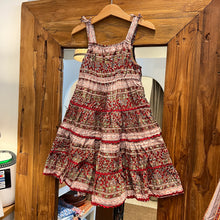 Load image into Gallery viewer, Kids tiered maxi dress - brown red floral
