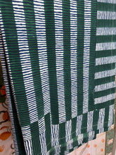 Load image into Gallery viewer, Table cloth - block printed navy and green
