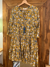 Load image into Gallery viewer, The Stevia dress - Navy Mustard floral
