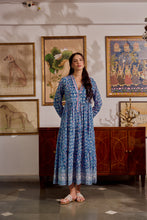 Load image into Gallery viewer, the V-NECK maxi - Blue fun floral
