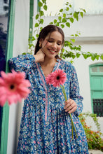 Load image into Gallery viewer, the V-NECK maxi - Blue fun floral
