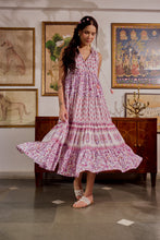 Load image into Gallery viewer, the BORAGE MAXI  - white and purple floral
