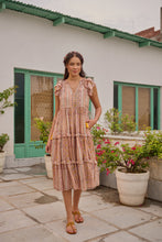 Load image into Gallery viewer, the CILANTRO midi - soft pink and yellow stripe print
