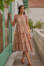 Load image into Gallery viewer, the CILANTRO midi - soft pink and yellow stripe print
