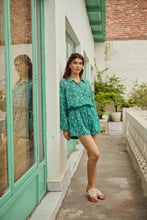Load image into Gallery viewer, The PAPRIKA set - sea green floral shirt &amp; shorts set
