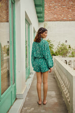 Load image into Gallery viewer, The PAPRIKA set - sea green floral shirt &amp; shorts set
