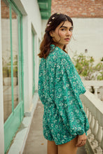 Load image into Gallery viewer, The PAPRIKA set - sea green floral shirt &amp; shorts set
